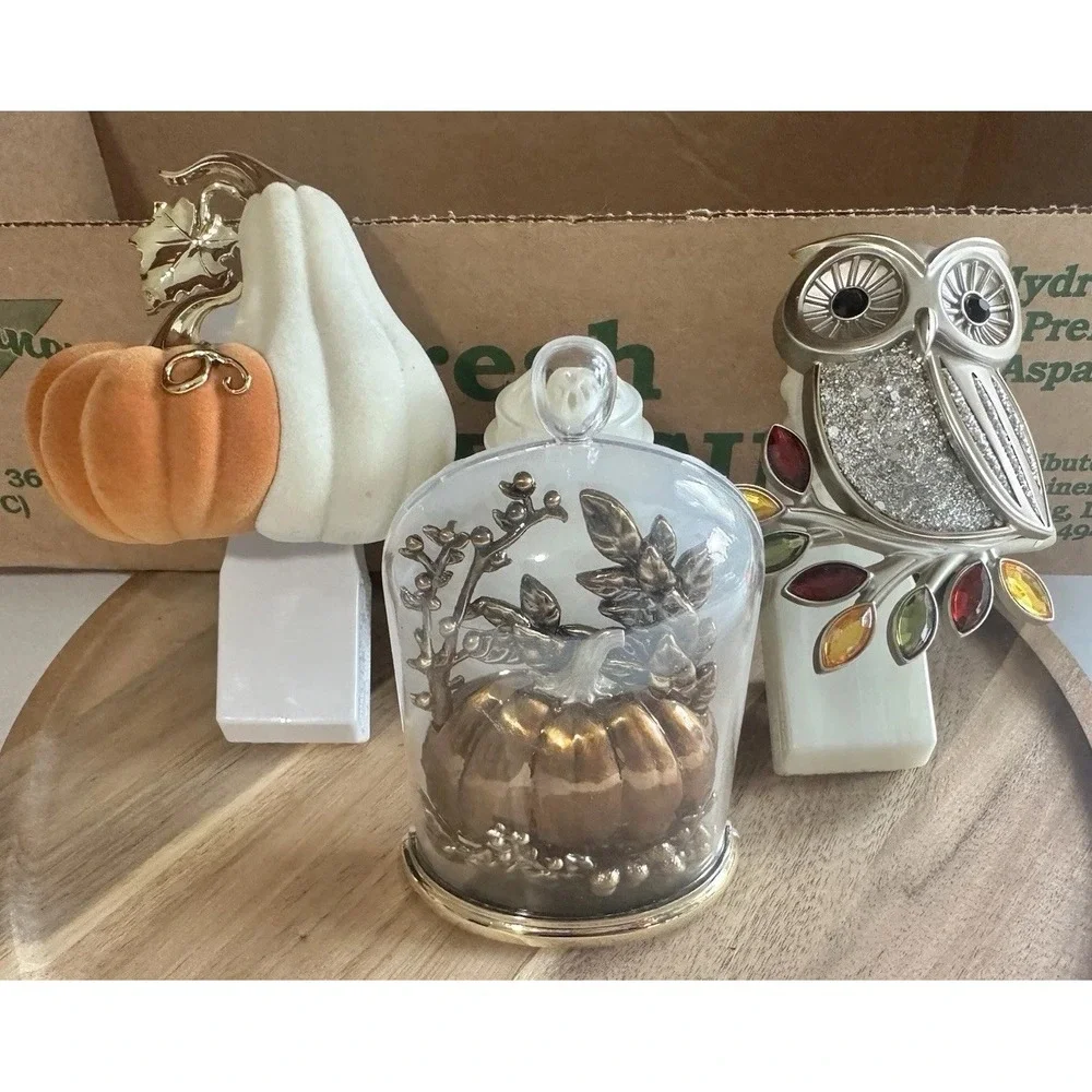 Bath & Body Works Wallflowers Home Lot Of 3 Diffuser Plugins Owl Harvest Pumpkin